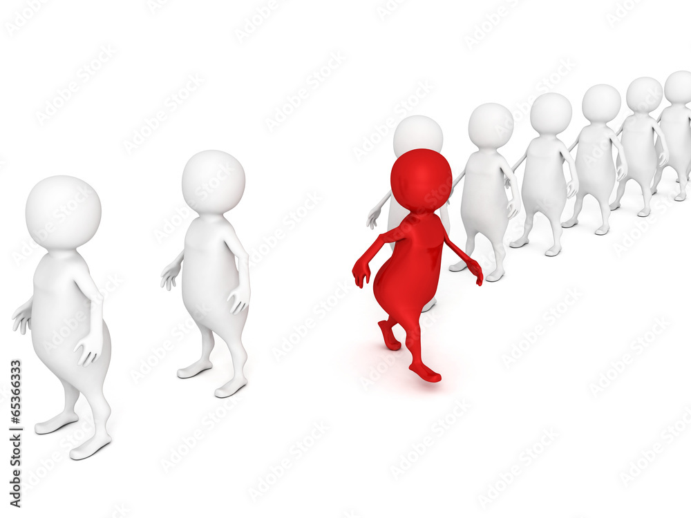 different 3d man leader out from team group different 3d man leader out from team group