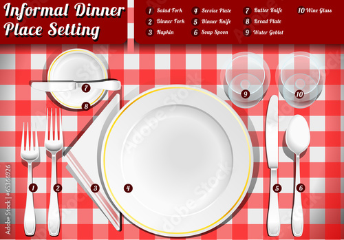 Set of Place Setting Informal Dinner