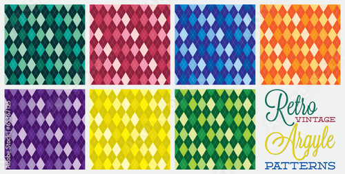 Retro vintage argyle patterns in vector format.