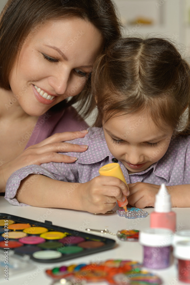 Mother and little girl
