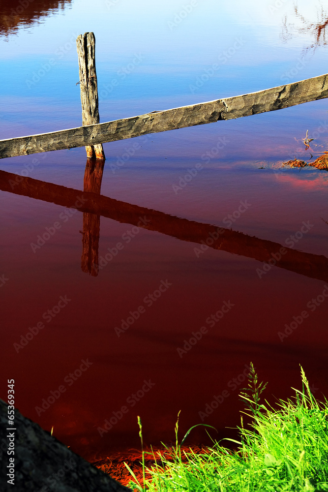 Water pollution of a copper mine exploitation