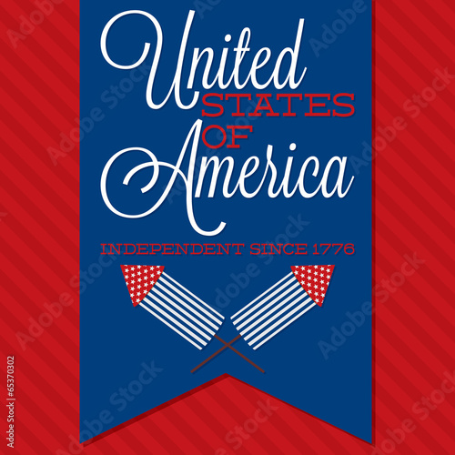 Retro ribbon Independence Day card in vector format.