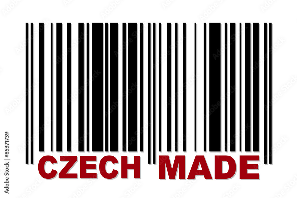Barcode with red label Czech Made Barcode with red label Czech Made