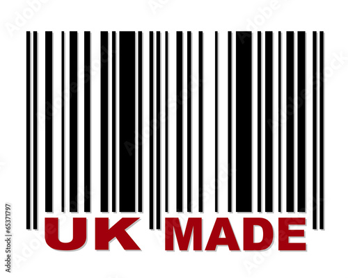 Barcode with red label UK Made