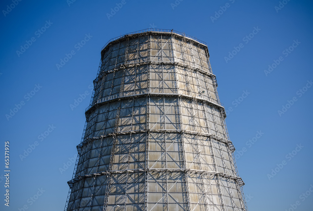 Part of thermal power plant. Water-cooling tower.