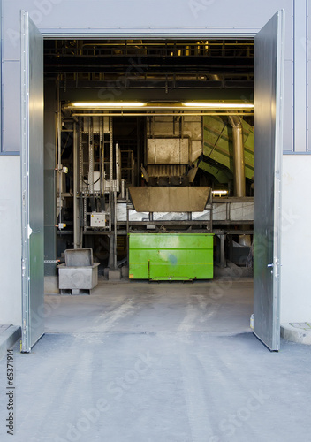 Open gates of waste sorting plant.