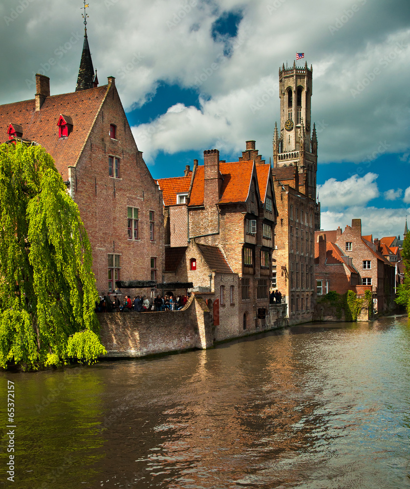 Houses along the canals of Brugge or Bruges, Belgium Houses along the canals of Brugge or Bruges, Belgium