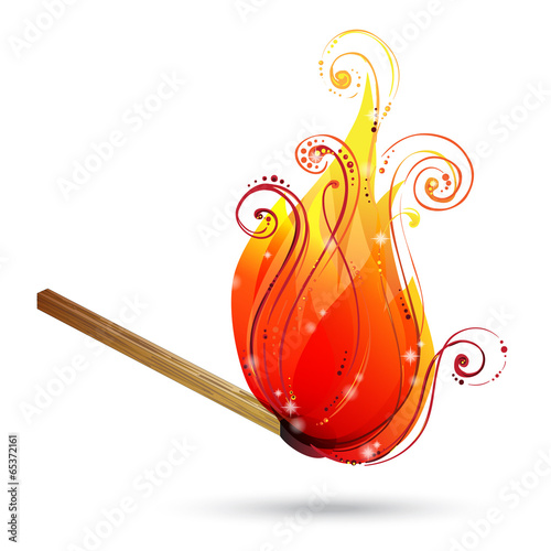 Burning match vector.