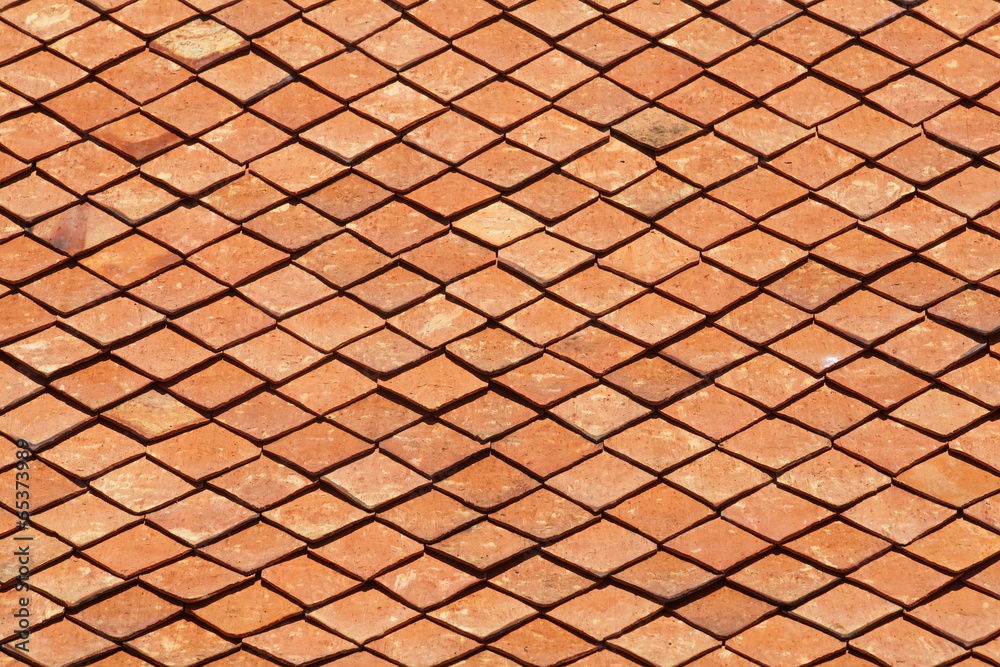 new red tiles roof as background and texture