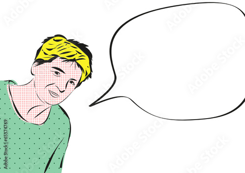 Frau mit Sprechblase