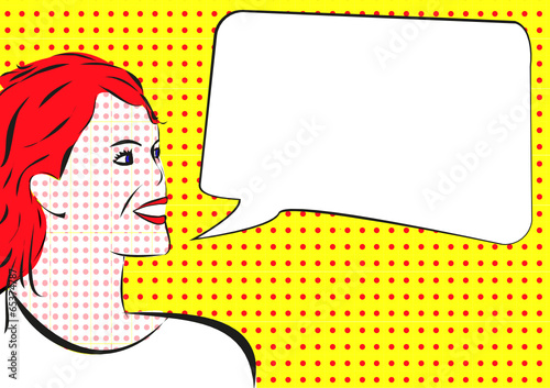 Frau mit Sprechblase