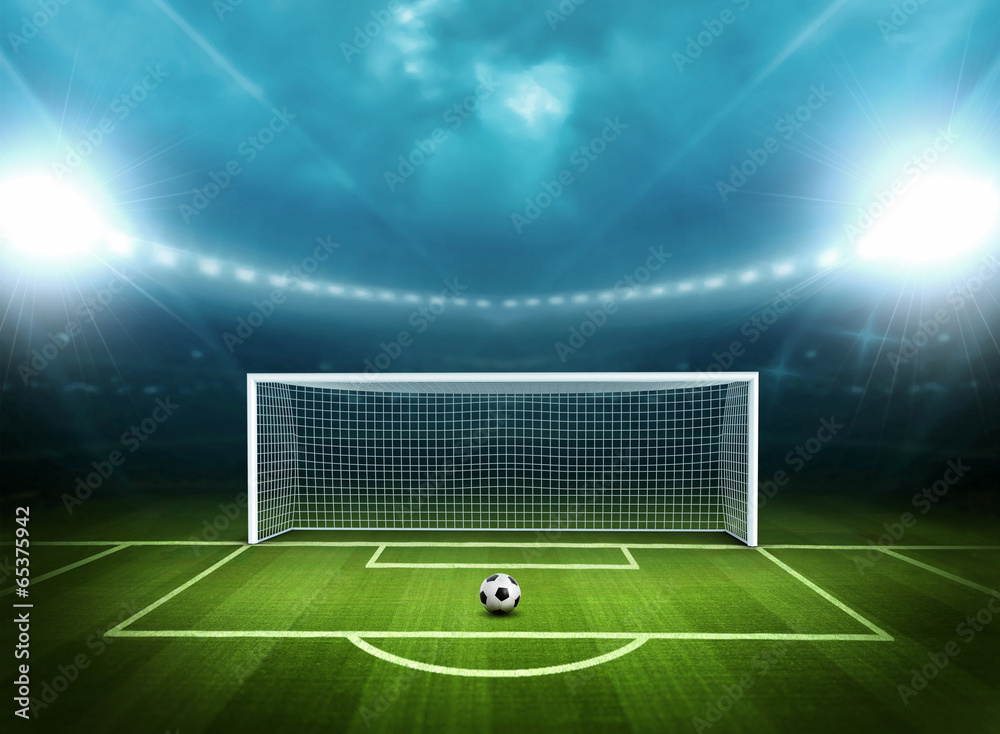 Fototapeta premium Stadion z piłką nożną