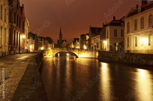 Romantic Bruges at night