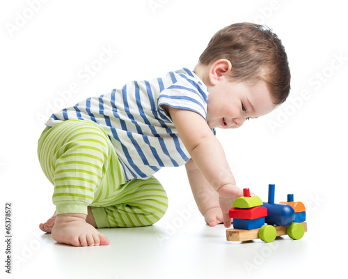 baby boy playing with block...