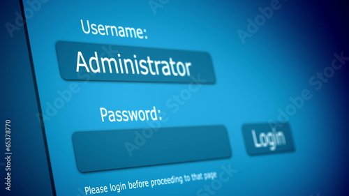 Login form page. Motion graphics