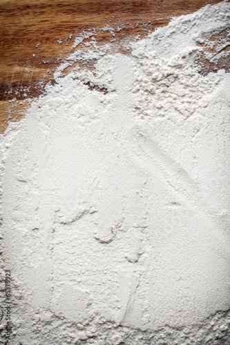 layer of flour on a cutting board