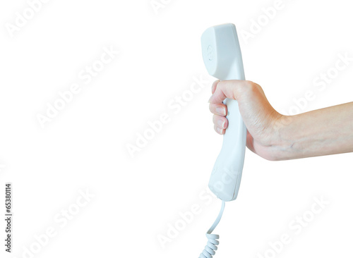 hand giving a phone tube