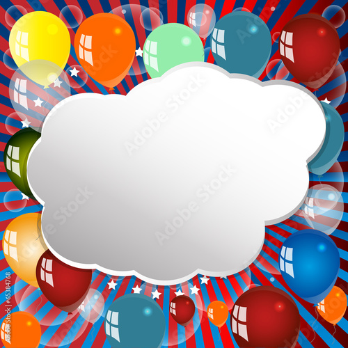 Festive background with balloons.