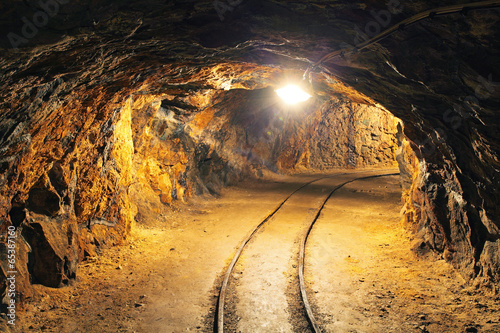 Underground mine tunnel, mining industry