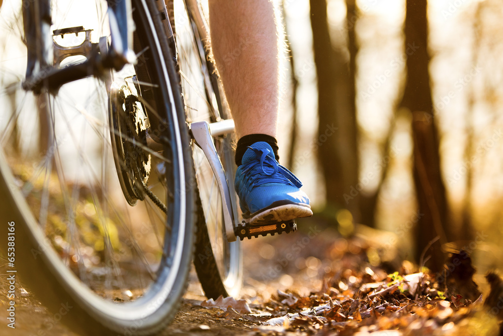Naklejka premium Mountain biker