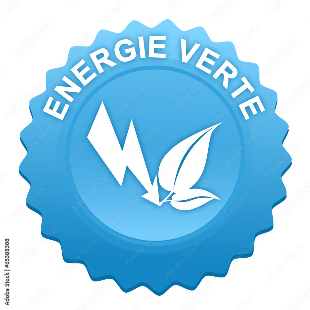 énergie verte sur bouton web denté bleu énergie verte sur bouton web denté bleu