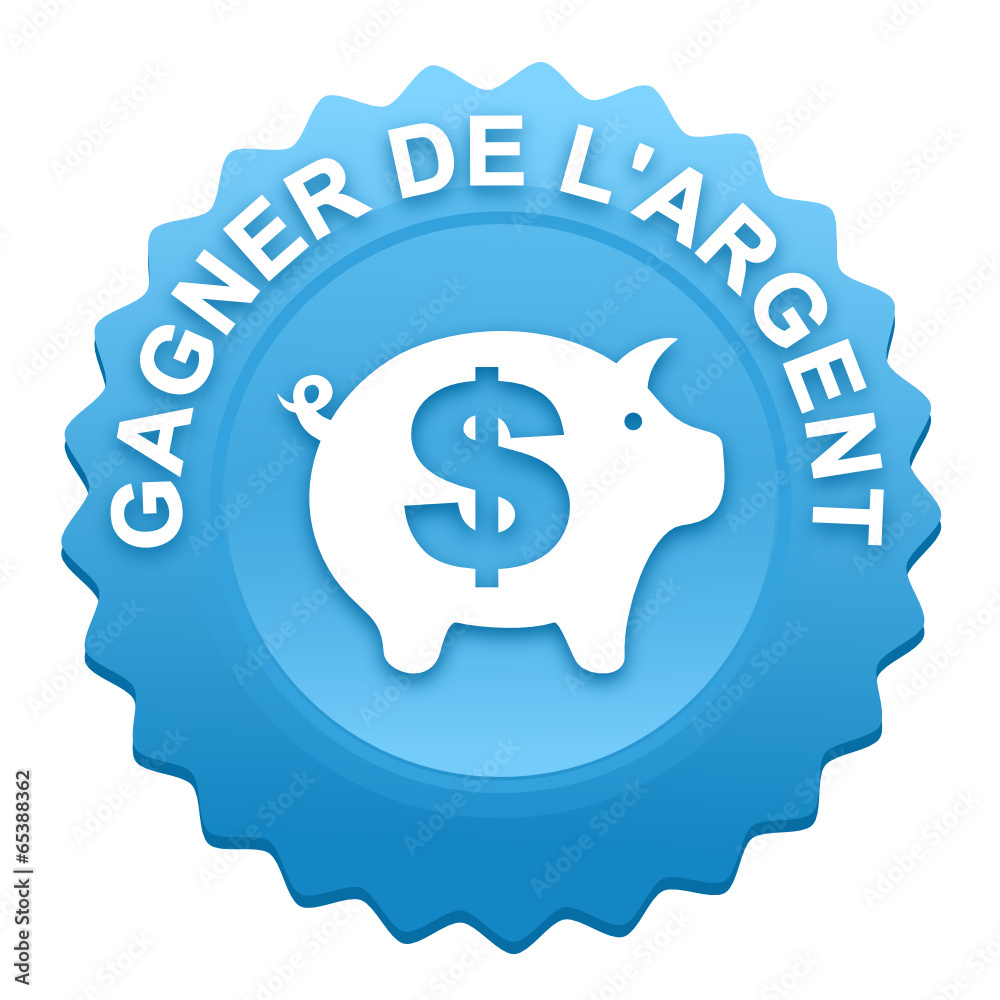 gagner de l'argent sur bouton web denté bleu gagner de l'argent sur bouton web denté bleu