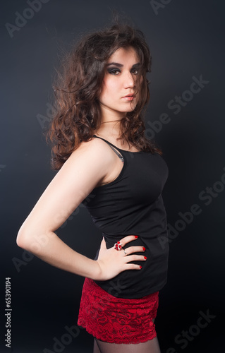 beautiful sexy brunette woman