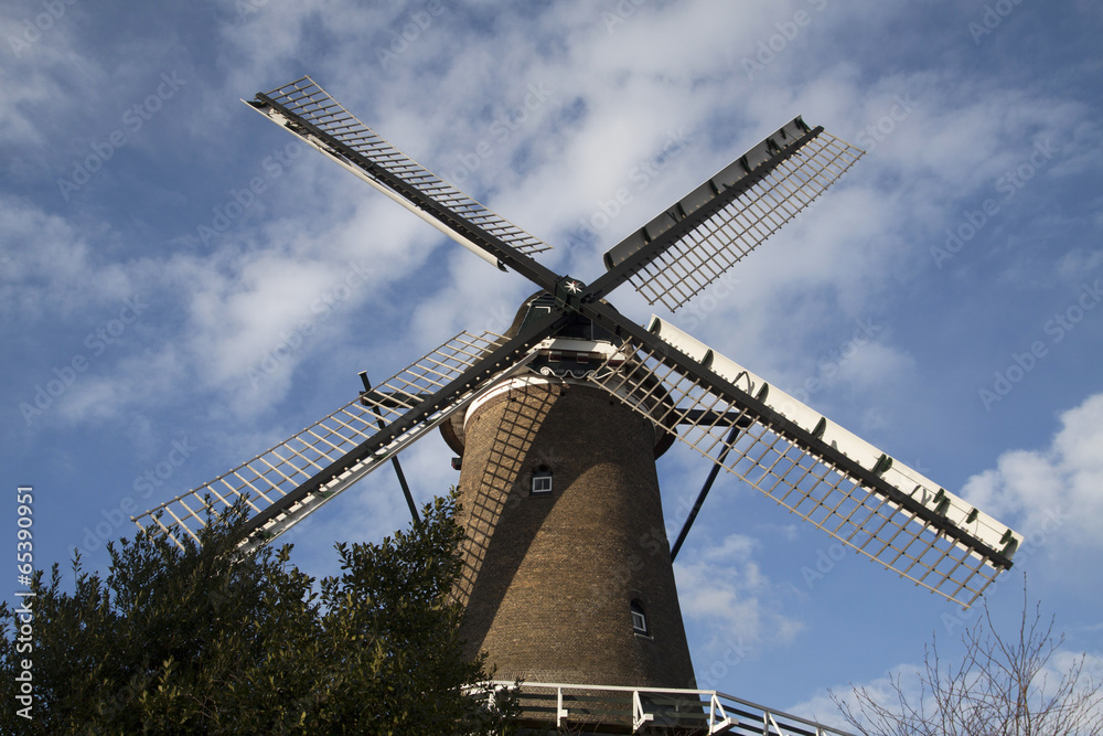 Windmill in the centrum of Alkmaar, Holland.