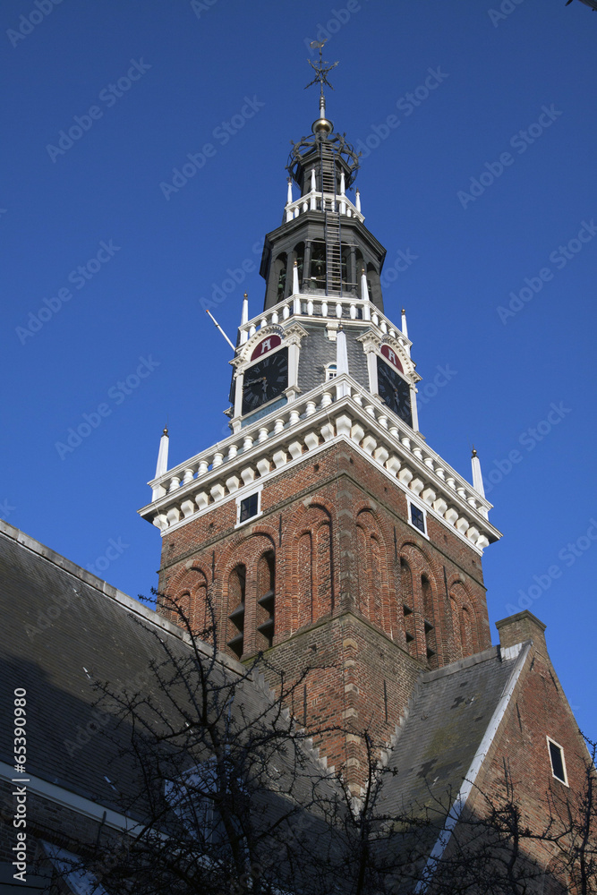 Church tower on a blue sky