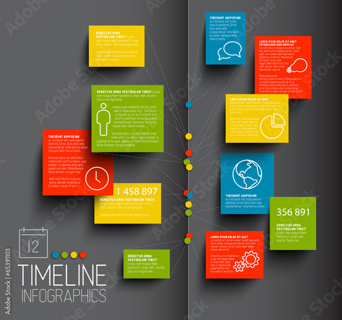 Infographic dark timeline report template