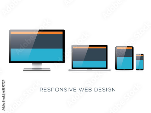 Fully scalable responsive web design flat vector concept