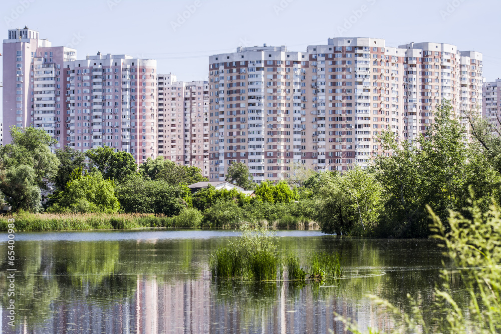 Lake in the big city, Kiev
