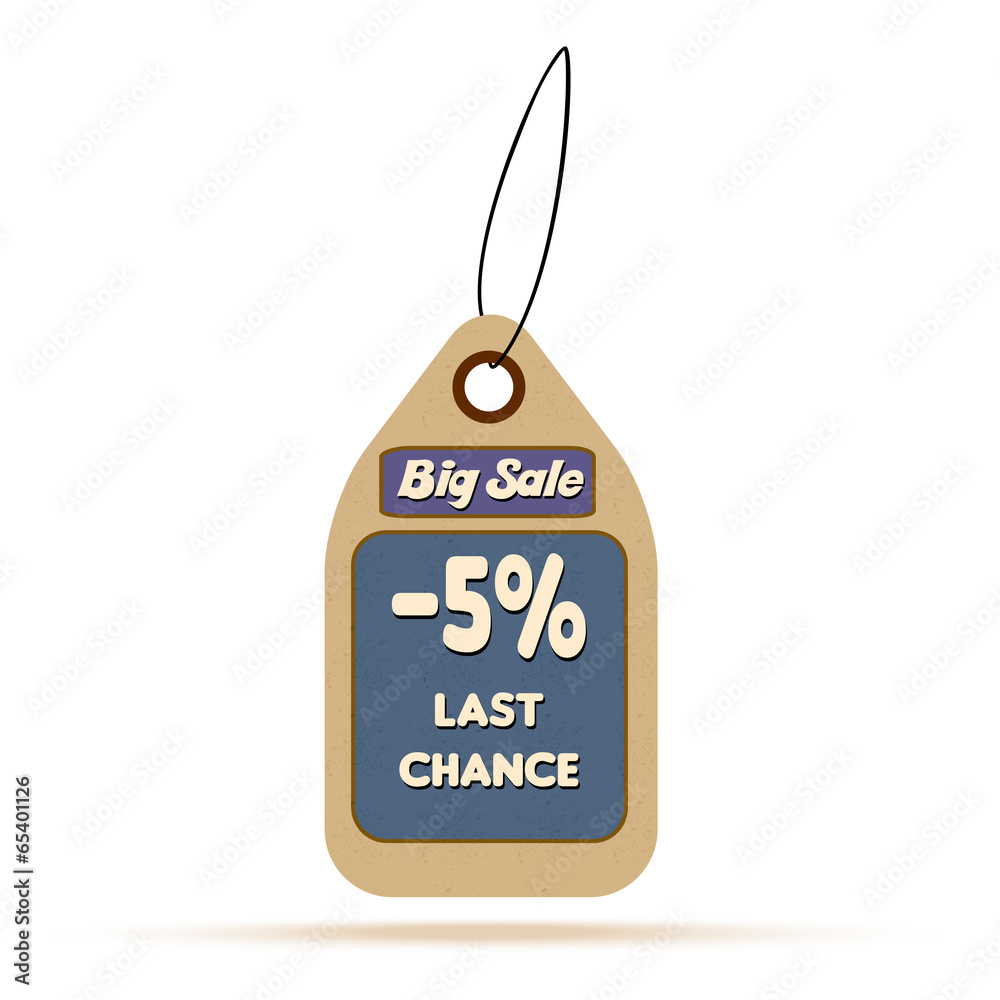 Sale tag label with text
