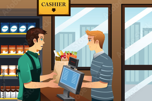 Man shopping at the grocery