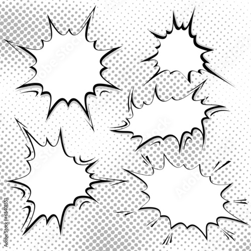 Bomb explosion comic style templates