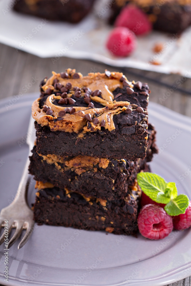Brownies with peanut butter Brownies with peanut butter