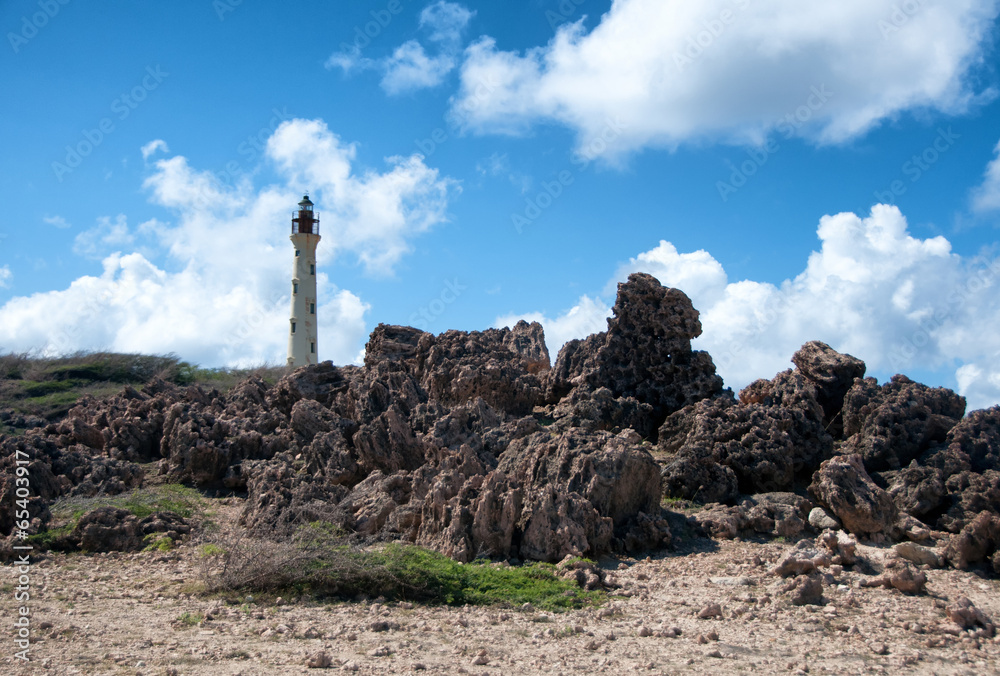 California Lighthouse Landmark on Aruba Caribbean