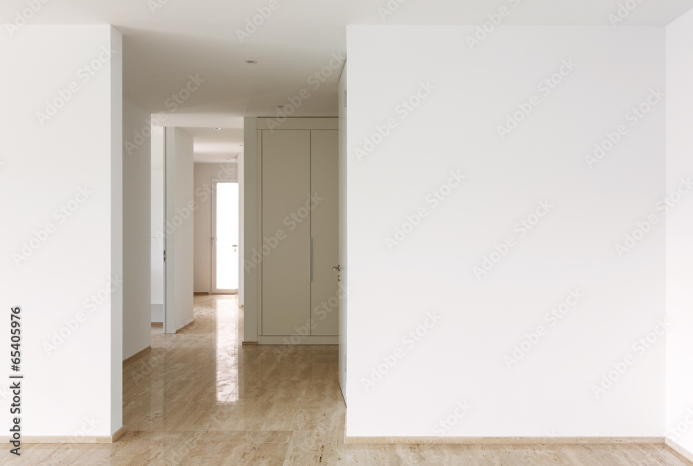 modern house, passage view modern house, passage view