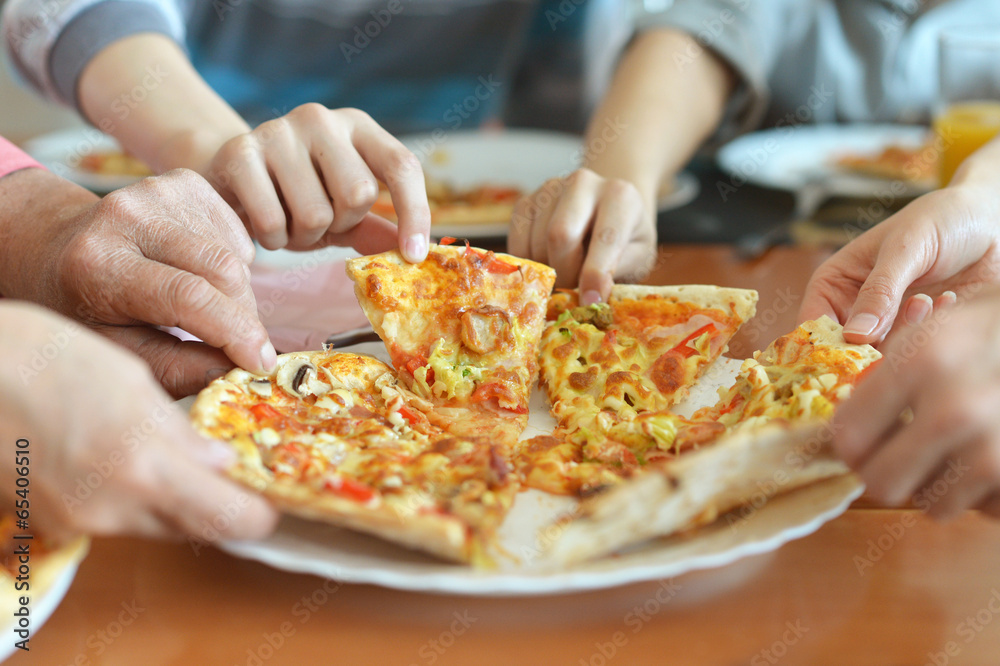 Pizza from plate Pizza from plate