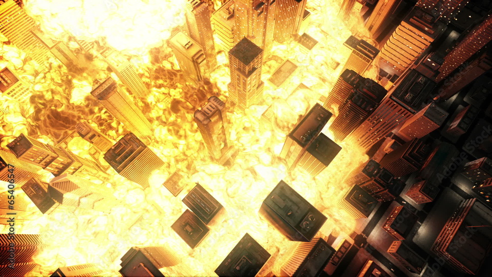 Nuclear explosion in city