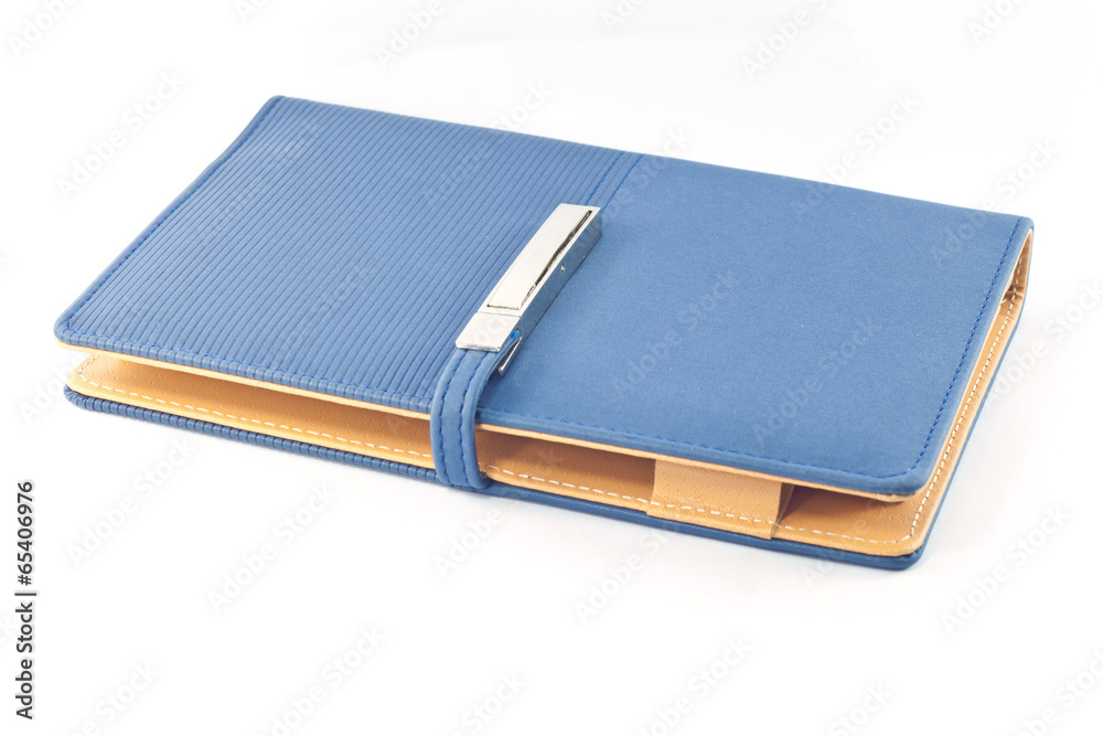Blue note book isolated on white background Blue note book isolated on white background