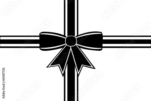 Black ribbon isolated on white