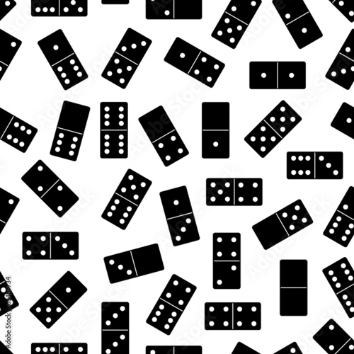 Seamless domino background isolated on white