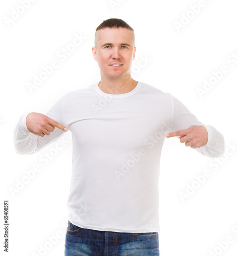 man in a white shirt with long sleeves