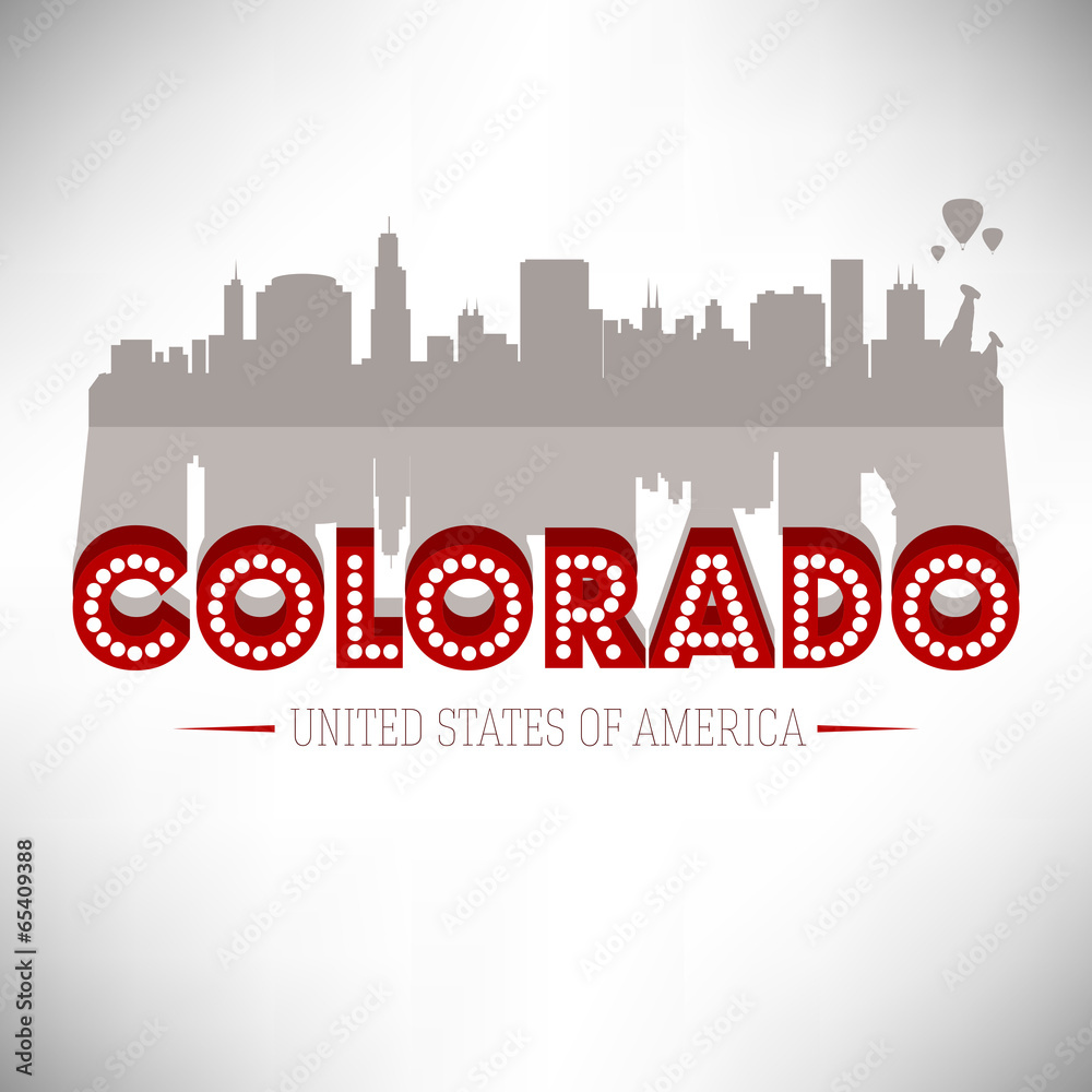 Colorado USA skyline silhouette vector design.