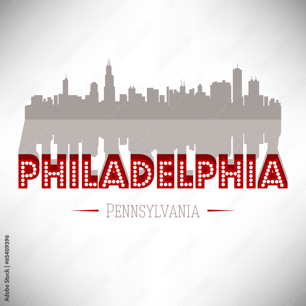 Philadelphia USA skyline silhouette vector design.