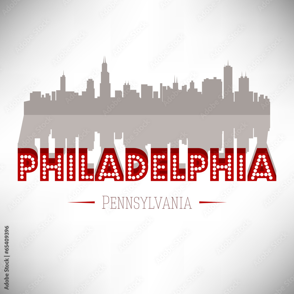 Philadelphia USA skyline silhouette vector design. Philadelphia USA skyline silhouette vector design.