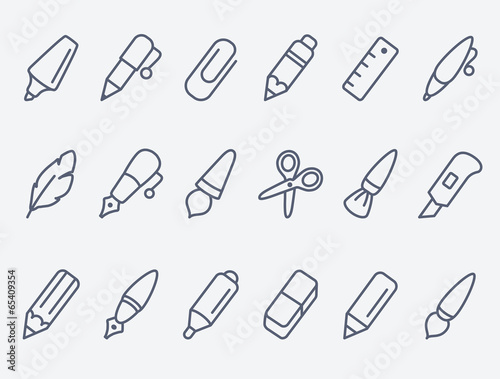 Drawing and Writing tools icon set