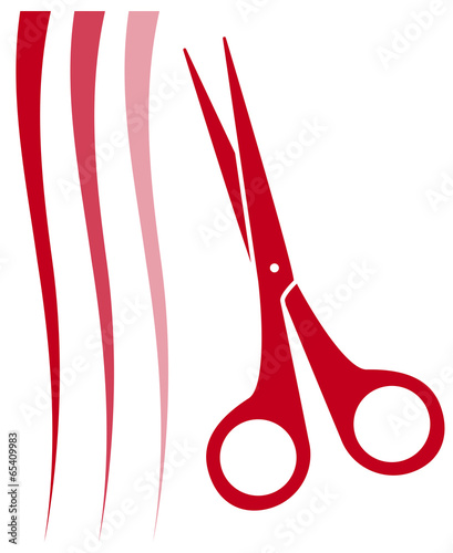 haircut icon with hair and scissors