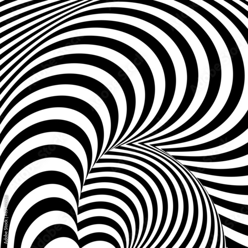 Design monochrome whirl movement illusion background